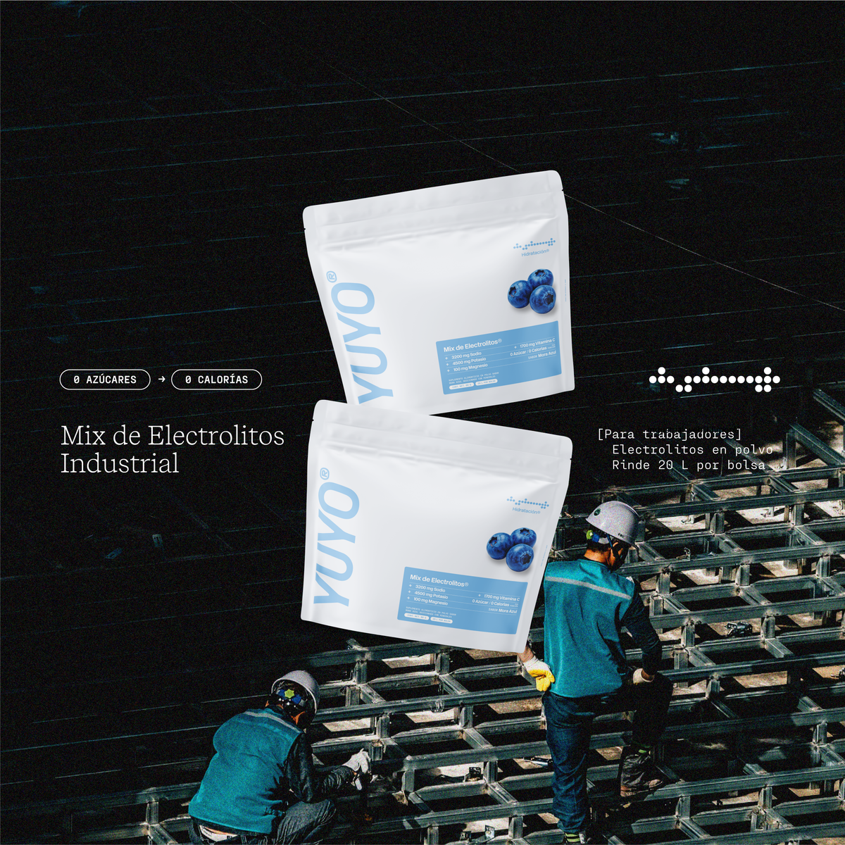 Mix de Electrolitos Industrial [20 Pack] Mora Azul