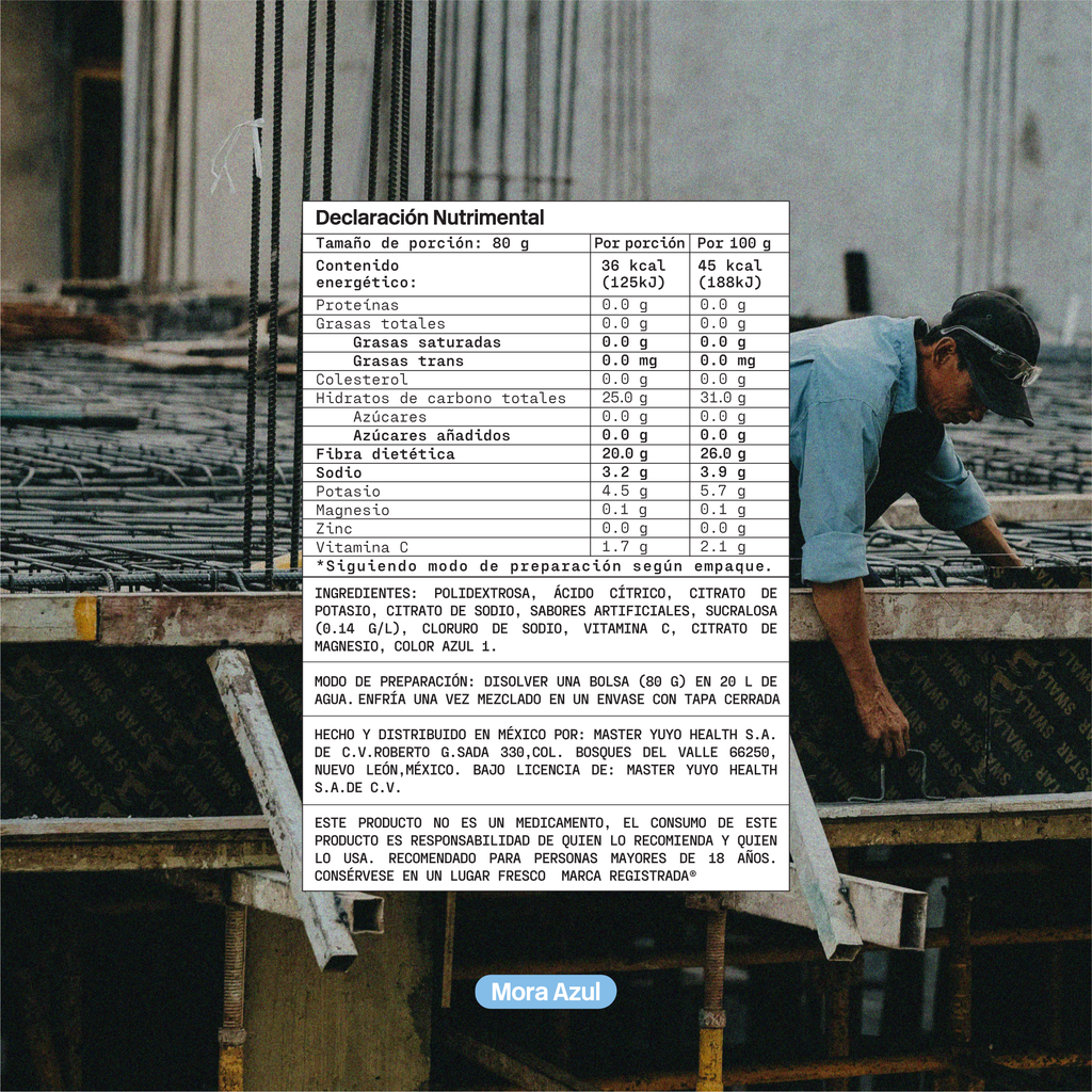 Mix de Electrolitos Industrial [20 Pack] Mora Azul