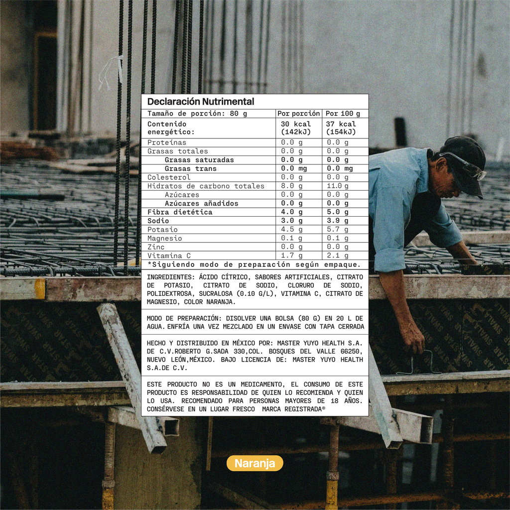 Mix de Electrolitos Industrial [20 Pack] Naranja